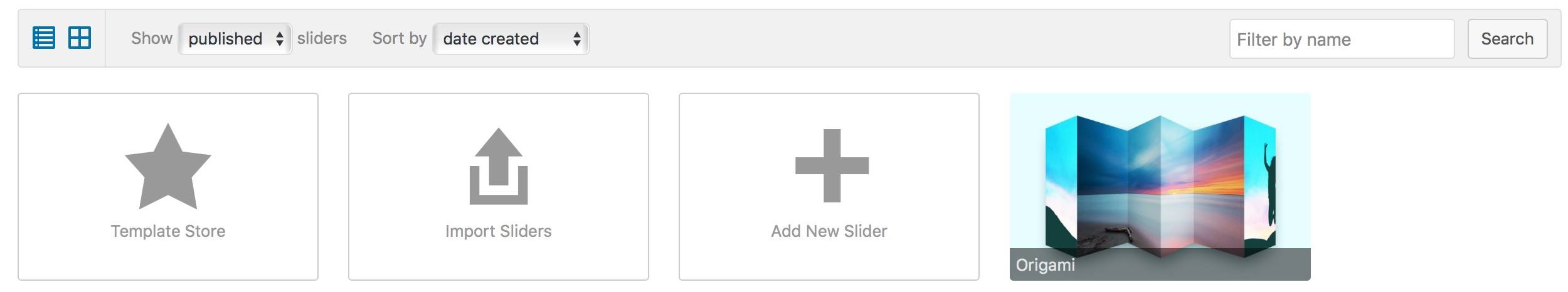 Liste des sliders avec l'ajout du modèle importé